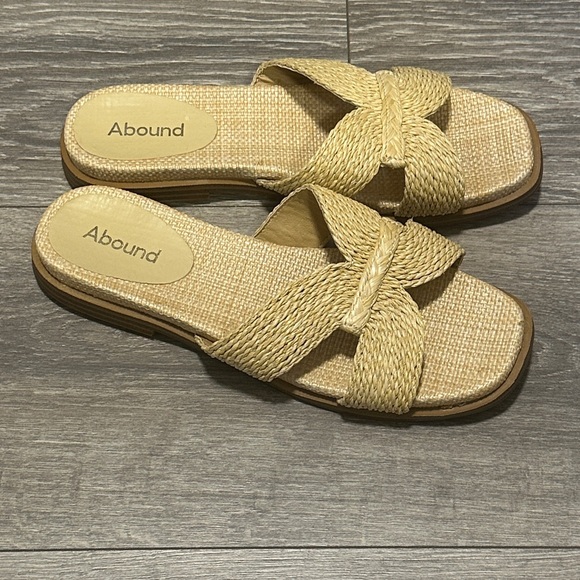 Nordstrom Abound Abgiada Raffia Sandals Size 7.5 - Picture 3 of 7